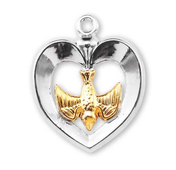 Holy Spirit Two-Tone Sterling Silver Medal