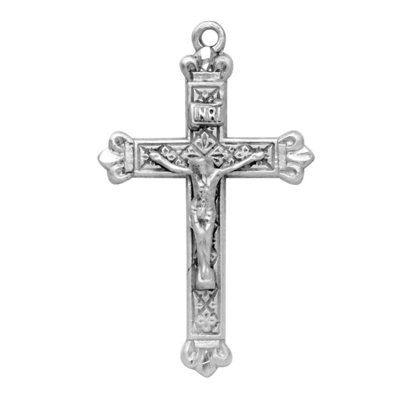Budded Tip Sterling Silver Crucifix