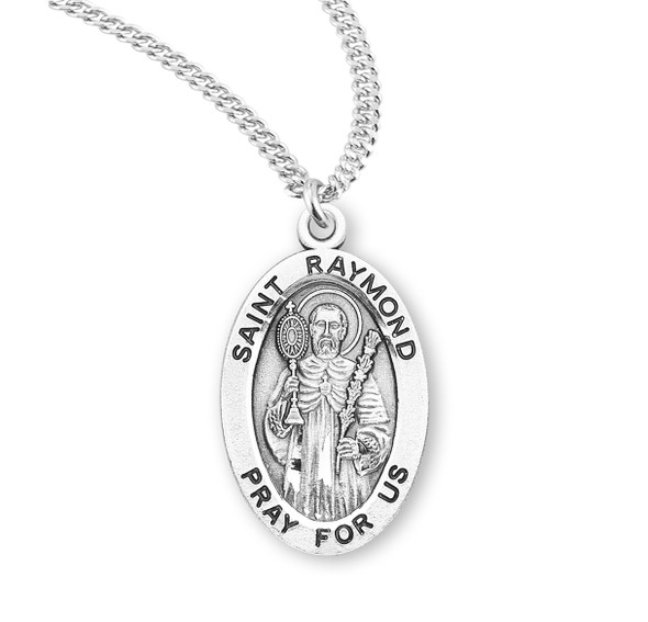 Patron Saint Raymond Oval Sterling Silver Medal Patron Saint Raymond Oval Sterling Silver Medal