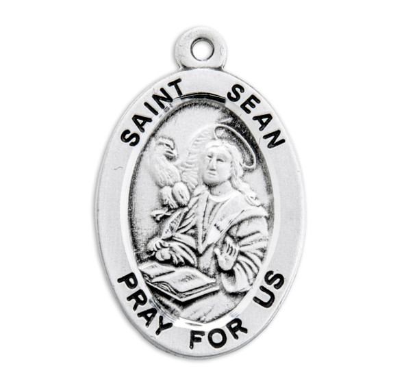 Patron Saint Sean Oval Sterling Silver Medal