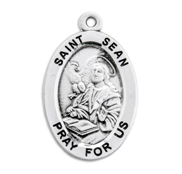 Patron Saint Sean Oval Sterling Silver Medal Patron Saint Sean Oval Sterling Silver Medal