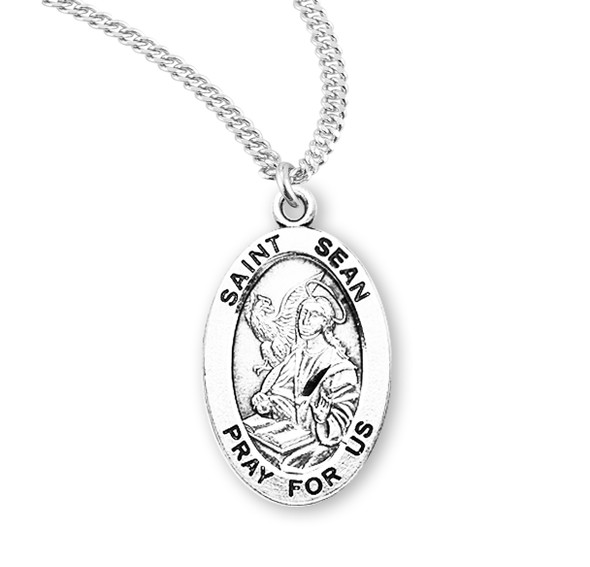 Patron Saint Sean Oval Sterling Silver Medal Patron Saint Sean Oval Sterling Silver Medal