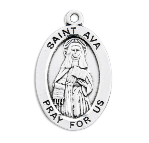 Patron Saint Ava Oval Sterling Silver Medal