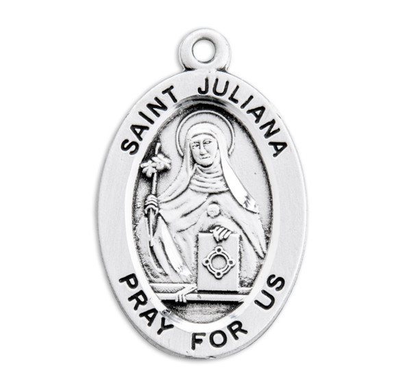 Saint Juliana Oval Sterling Silver Medal