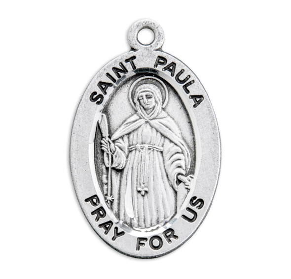 Patron Saint Paula Oval Sterling Silver Medal