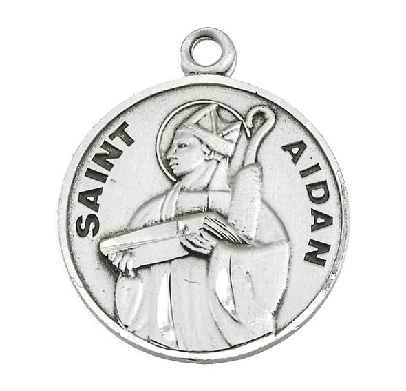 Saint Aidan Oval Sterling Silver Medal
