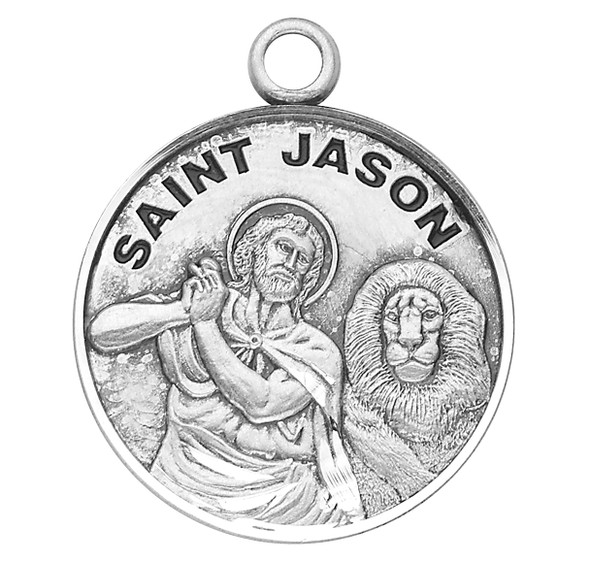 Patron Saint Jason Round Sterling Silver Medal