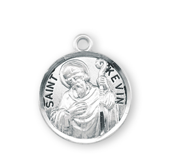 Patron Saint Kevin Round Sterling Silver Medal
