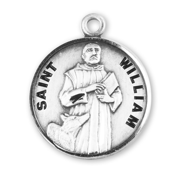Patron Saint William Round Sterling Silver Medal