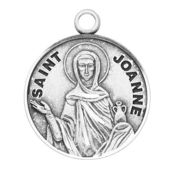 Patron Saint Joanne Round Sterling Silver Medal