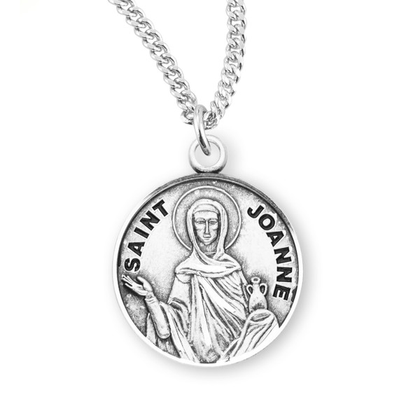 Patron Saint Joanne Round Sterling Silver Medal