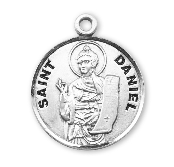 Patron Saint Daniel Round Sterling Silver Medal