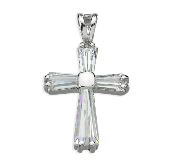 Crystal Cubic Zirconia "CZ" Cross Pendant