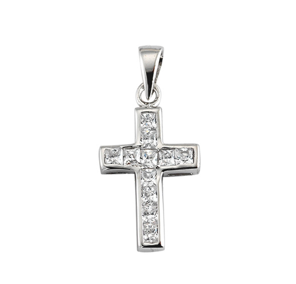 Sterling Silver Cubic Zirconia ia Cross