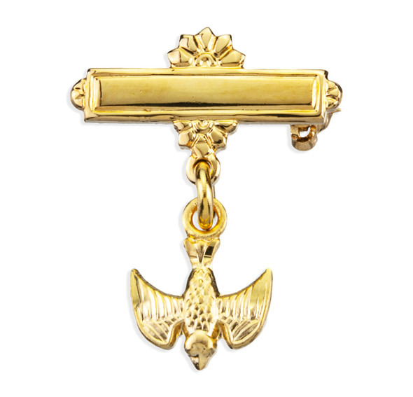 Gold Over Sterling Silver Baby Holy Spirit Medal on a Bar Pin