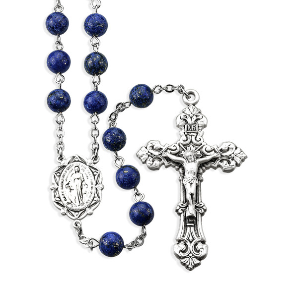 8mm Round Genuine Speckled Lapis Beads 8mm Round Genuine Speckled Lapis Beads