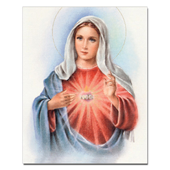 IMMACULATE HEART OF MARY BLUE CARDED  8x10 PRINT FOR FRAMING
