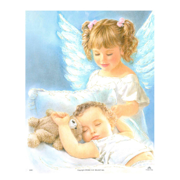 GUARDIAN ANGEL W/BOY SLEEPING CARDED 8x10 PRINT FOR FRAMING