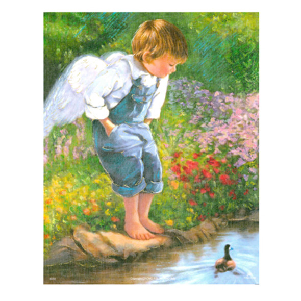 LITTLE ANGEL BOY IN GUARDIAN ANGELRDEN CARDED 8x10 PRINT FOR FRAMING