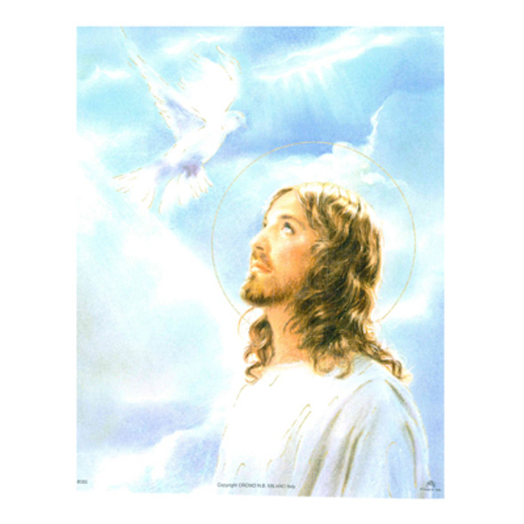 CHRIST W/DOVE CARDED 8x10 PRINT FOR FRAMING