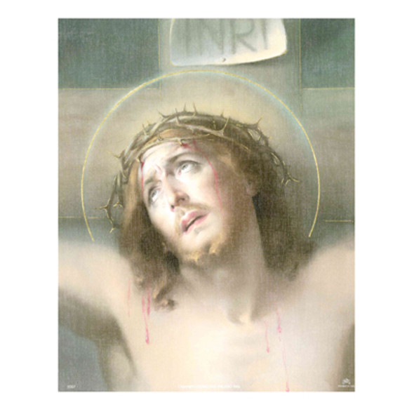 CHRIST SUFFERING ON CROSS  CARDED 8x10 PRINT FOR FRAMING