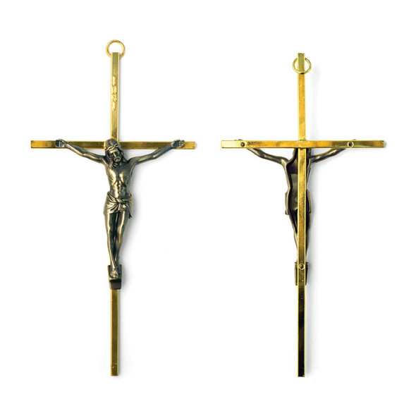 Slimline Brass Crucifix 8 inch