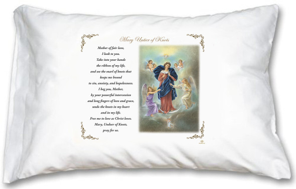 Mary Untier of Knots Pillow Case - English Prayer