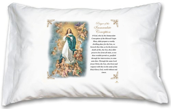 Immaculate Conception Pillow Case - English Prayer