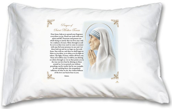 Mother Teresa / St. Teresa of Calcutta Pillow Case - English Prayer