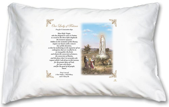 Our Lady of Fatima Novena Pillow Case - English Prayer