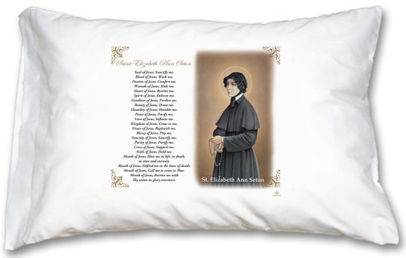 St. Elizabeth Ann Seton Pillow Case - English Prayer