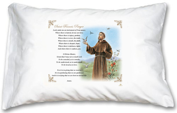 St. Francis Pillow Case - English Prayer