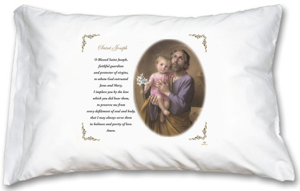 St. Joseph Pillow Case - English Prayer St. Joseph Pillow Case - English Prayer
