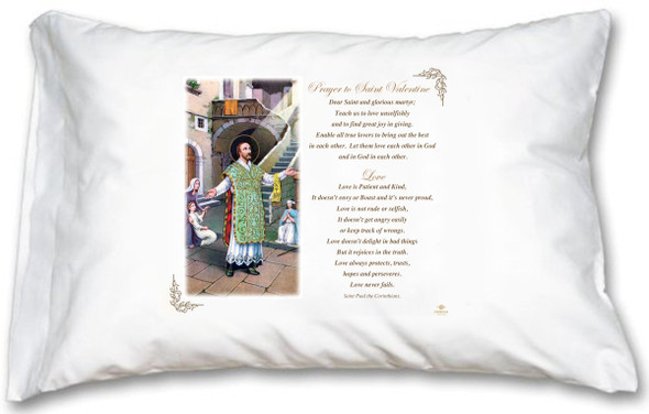St. Valentine Pillow Case - English Prayer