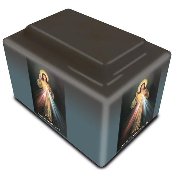 Divine Mercy Spanish Cultured Marble Urn