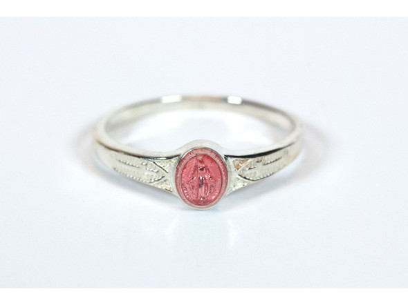 Miraculous Ring with Pink Epoxy Miraculous Ring with Pink Epoxy