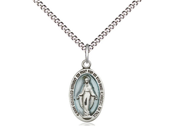 Miraculous Medal - with Light Blue Epoxy Miraculous Medal - with Light Blue Epoxy