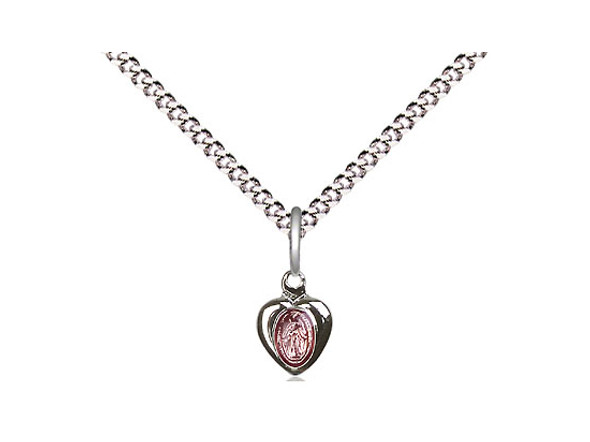 Miraculous Heart Shaped Pendant - with Pink Epoxy Miraculous Heart Shaped Pendant - with Pink Epoxy