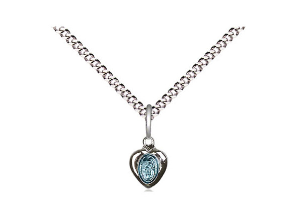 Miraculous Heart Shaped Pendant - with Light Blue Epoxy Miraculous Heart Shaped Pendant - with Light Blue Epoxy