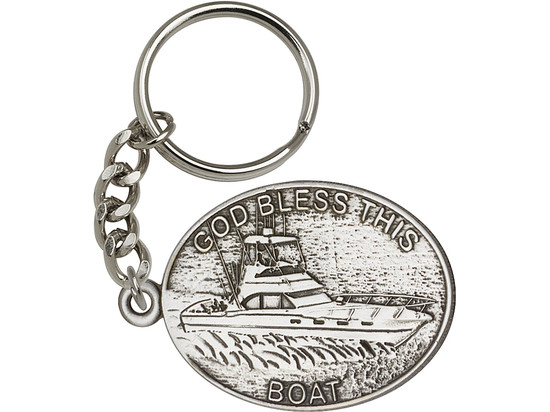 God Bless This Boat Key Chain