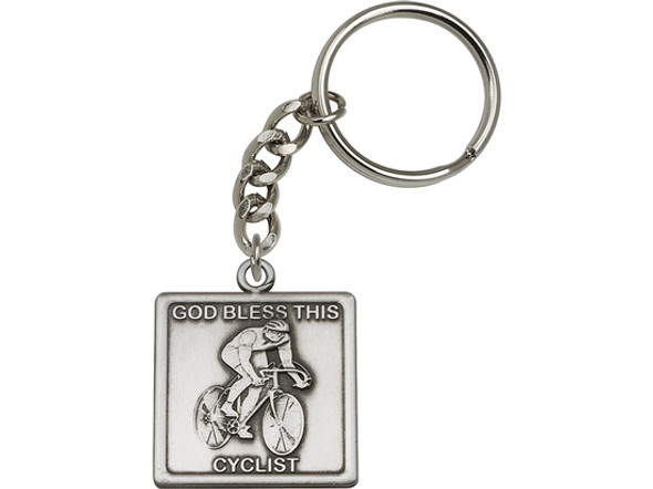 God Bless This Cyclist Key Chain