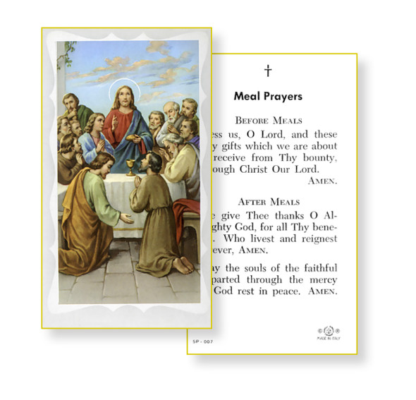 Meal Prayers Holy Card