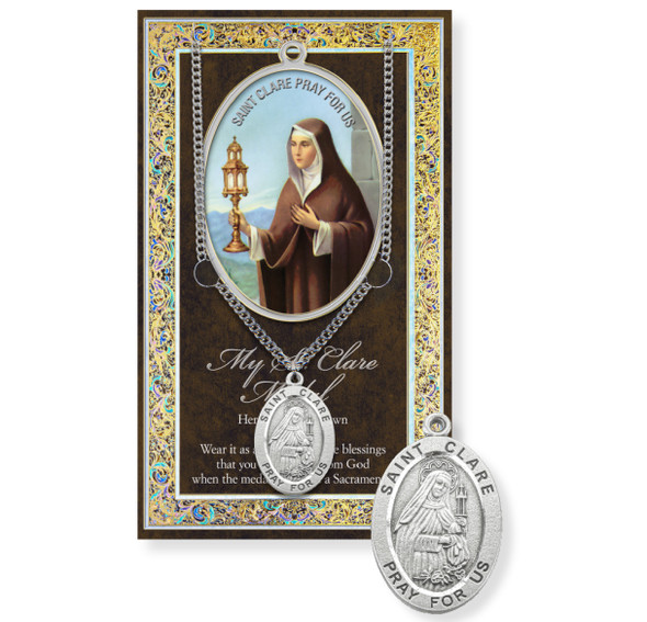 Saint Clare Biography Pamphlet and Patron Saint Medal