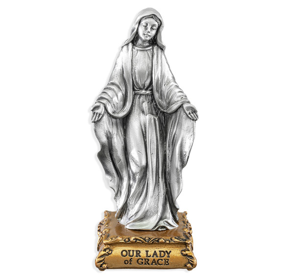 Our Lady of Grace Pewter Statue