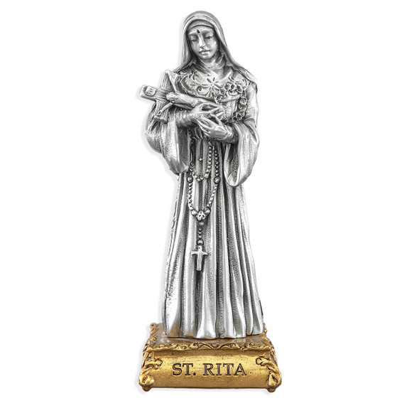 St. Rita of Cascia Pewter Statue