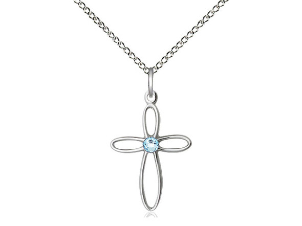 Loop Cross - Birthstone Pendant Loop Cross - Birthstone Pendant