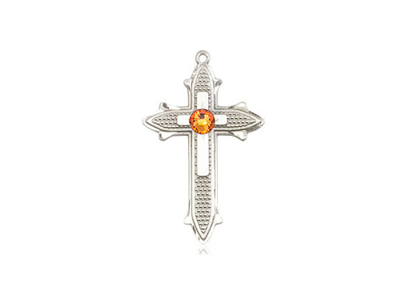 Cross on Cross Birthstone Pendant