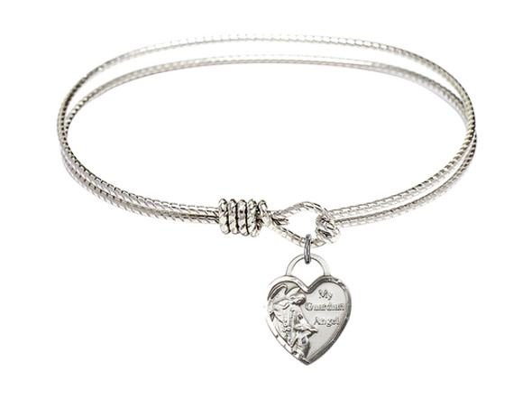 Guardian Angel Heart Bangle Bracelet
