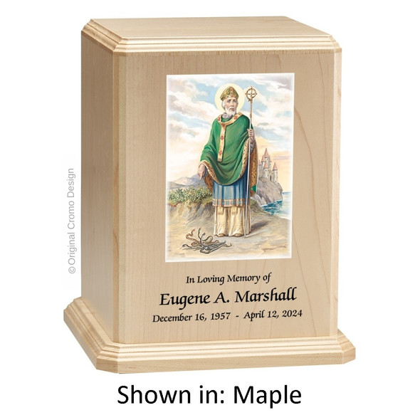Saint Patrick Maple Wood Urn 