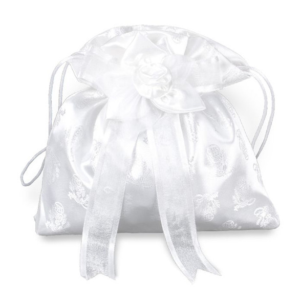 White Brocade First Communion Purse White Brocade First Communion Purse